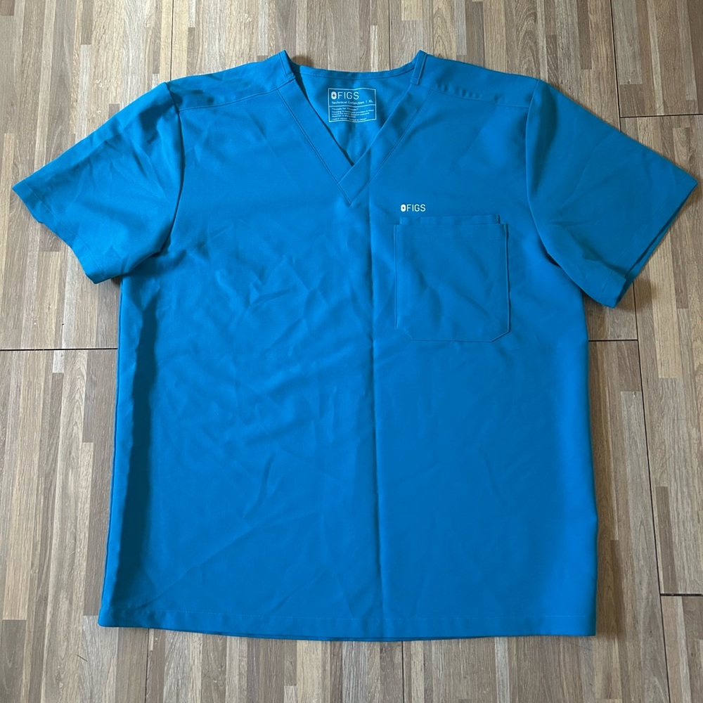 Figs Men's Blue Scrub Top Size XL